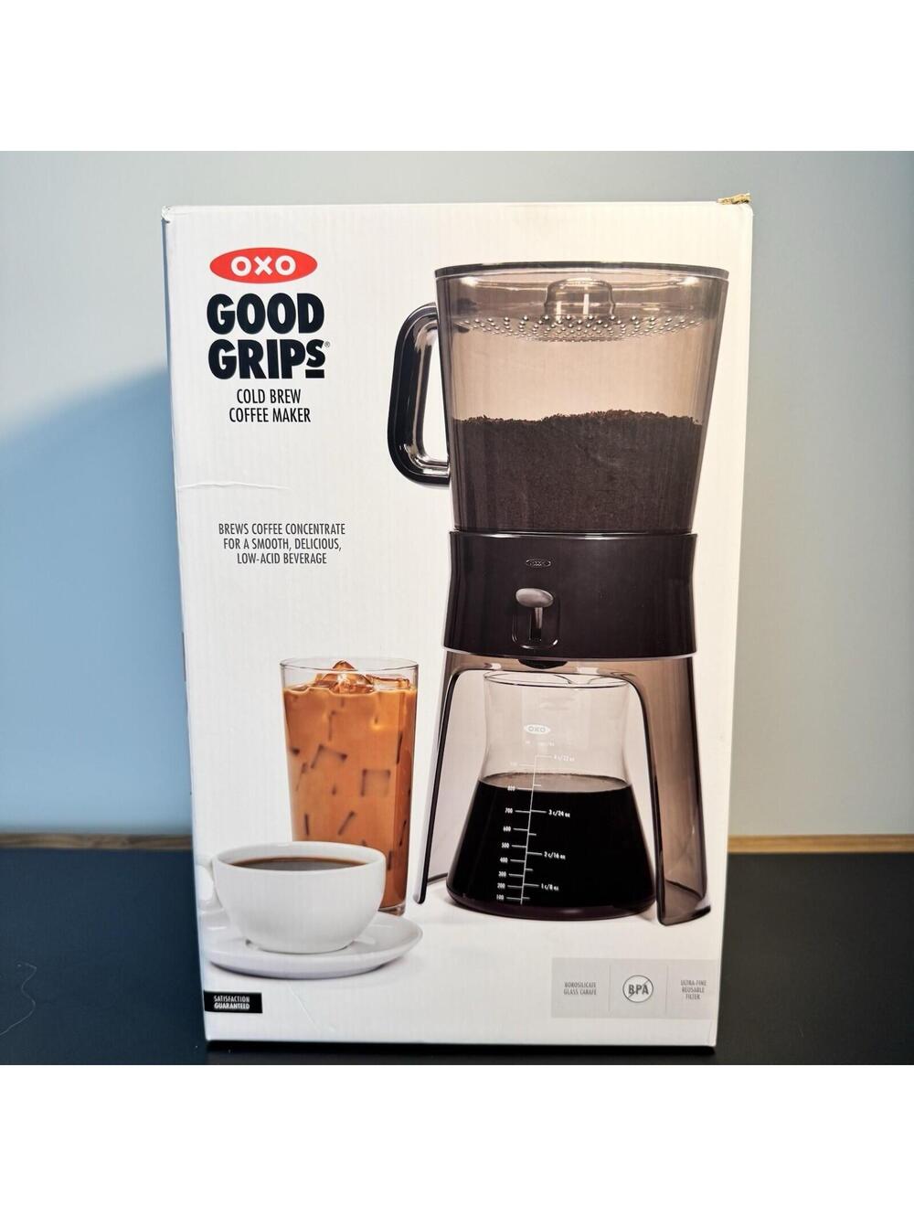 OXO 1272880 Portable 32 oz Hot or Cold Brew Coffee Maker with Glass Carafe